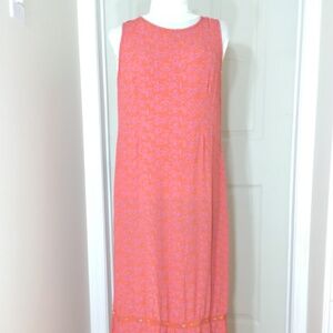 April Cornell for Cornell Trading orange floral maxi dress, size Medium